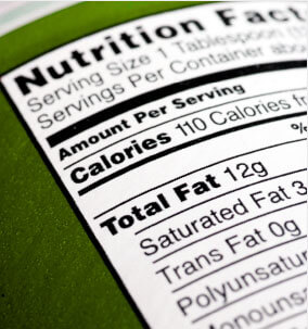 Nutrition fact label